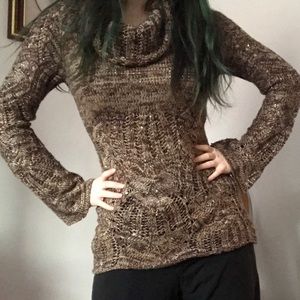 🦇 y2k brown sparkly sweater 🦇